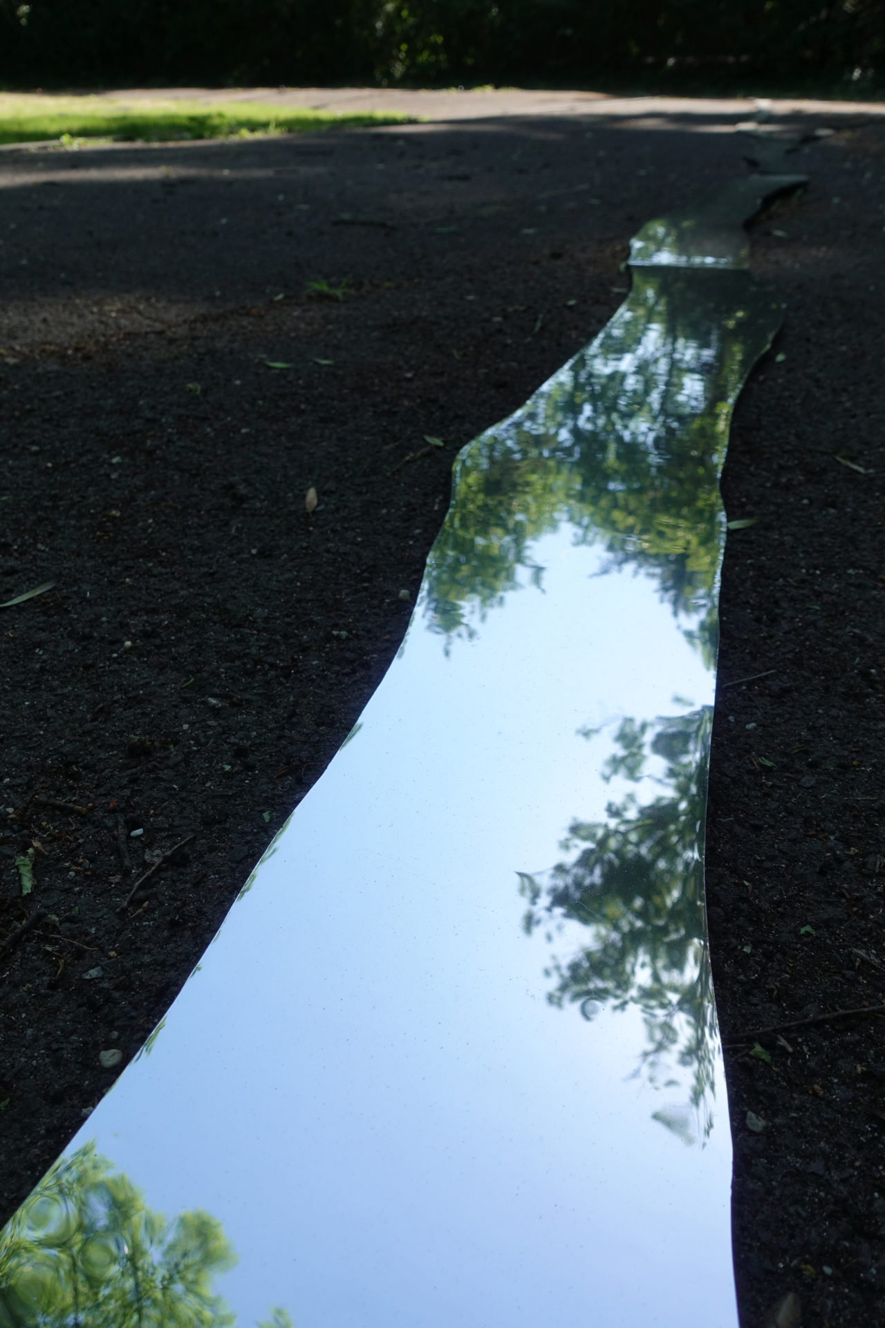 Timisoara - detail of a mirror shadow on May 23, 2022 at 9:45